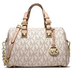 Michael Kors Grayson Vanilla Satchel Bag with matching wallet